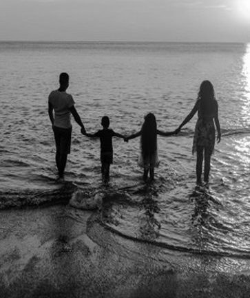 Family near the sea side